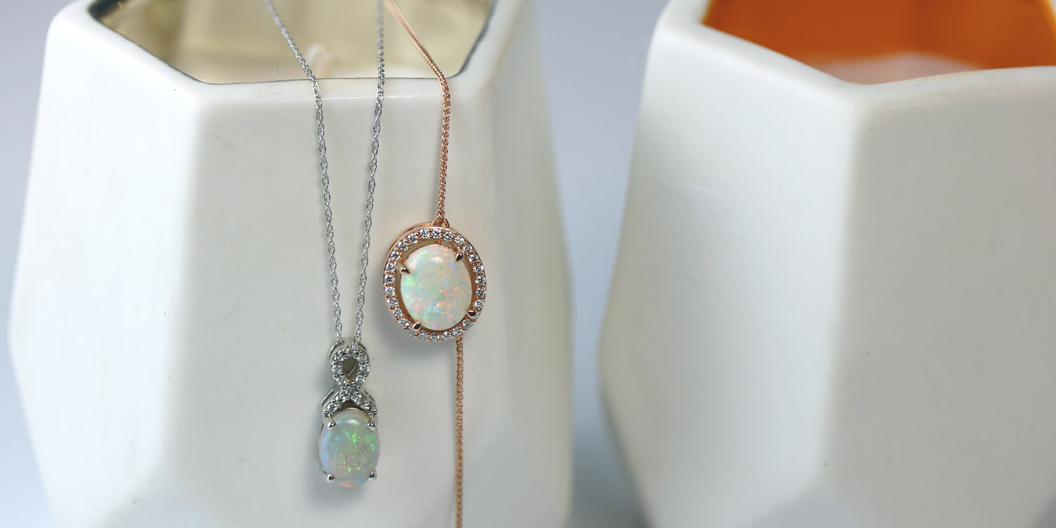 diamond & opal necklaces