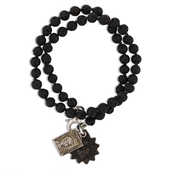 Miracle Icons by Mary Jo Pane Lava Bead Wrap Bracelet