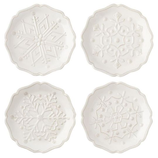 Juliska Berry & Thread Snowfall Whitewash Party Plate Set of 4