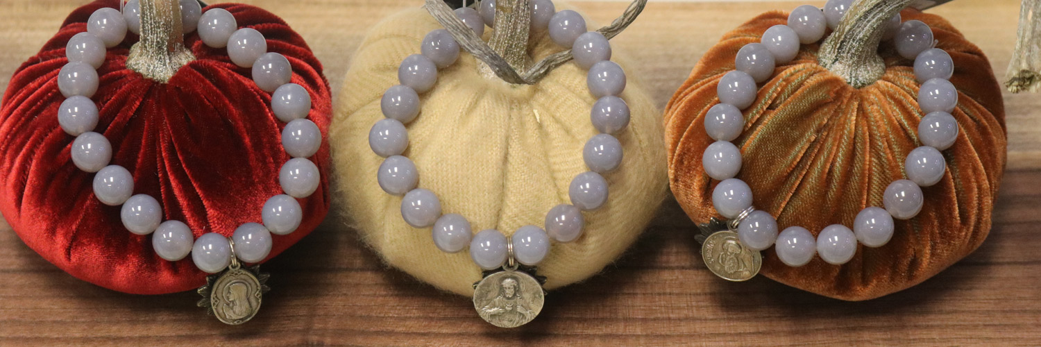 Miracle Icons gray agate bracelets and Hot Skwash velvet pumpkins