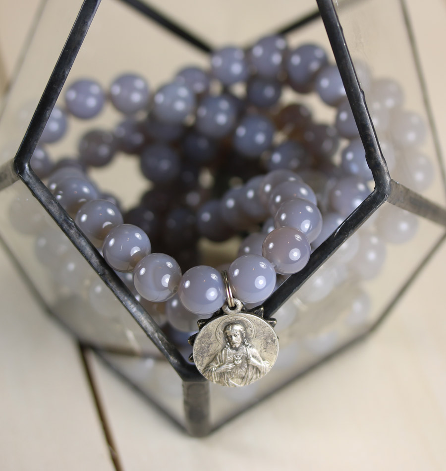 Miracle Icons gray agate bracelets