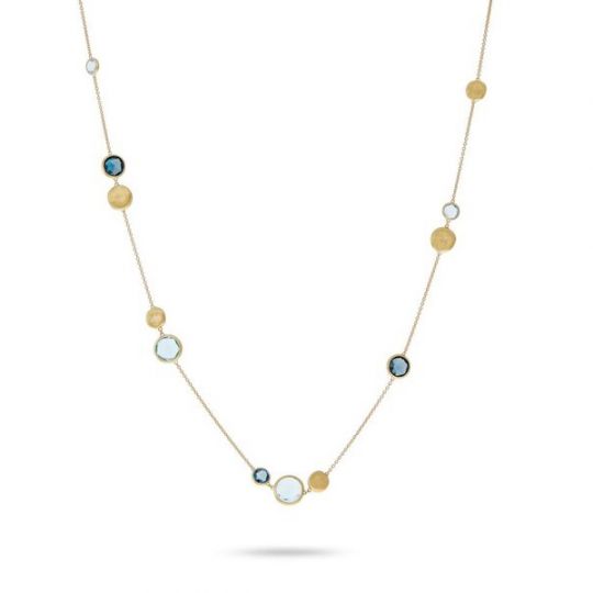Marco Bicego 18K Yellow Gold London & Swiss Blue Topaz Jaipur Necklace, 16"