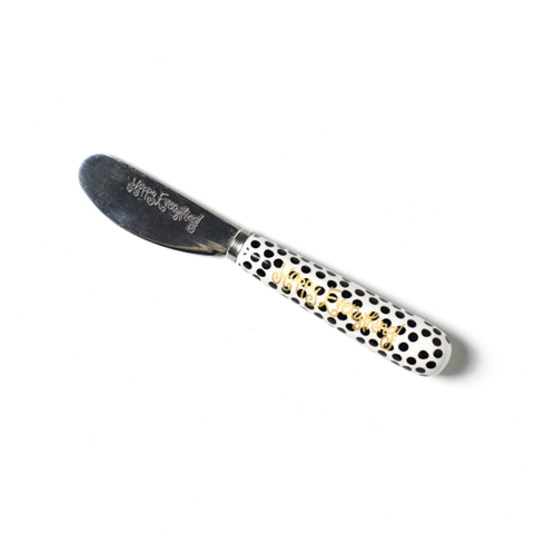 Coton Colors Happy Everything Black Small Dot Appetizer Spreader