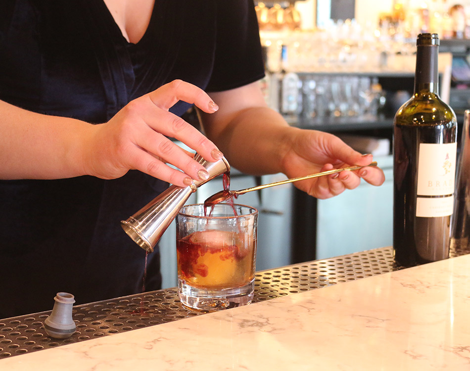 topping drink with wine