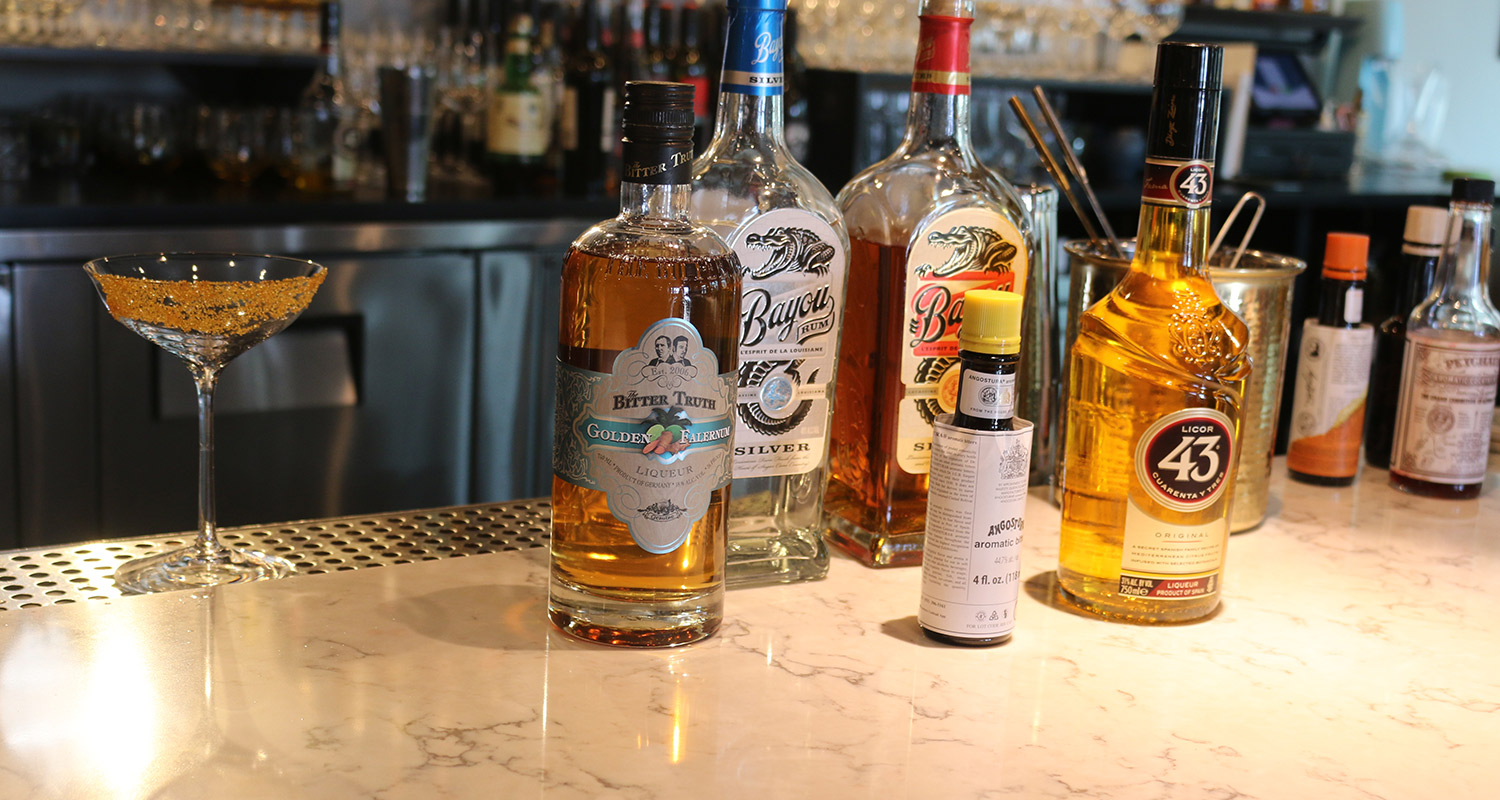 ingredients for the golden year cocktail