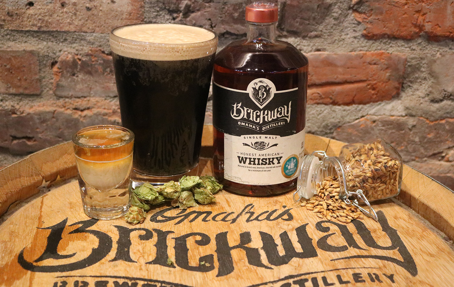 omaha early riser, brickway coffee vanilla bean stout, baileys and single malt whiskey