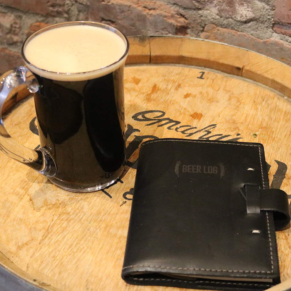 brickway stout and rustico leather beer log