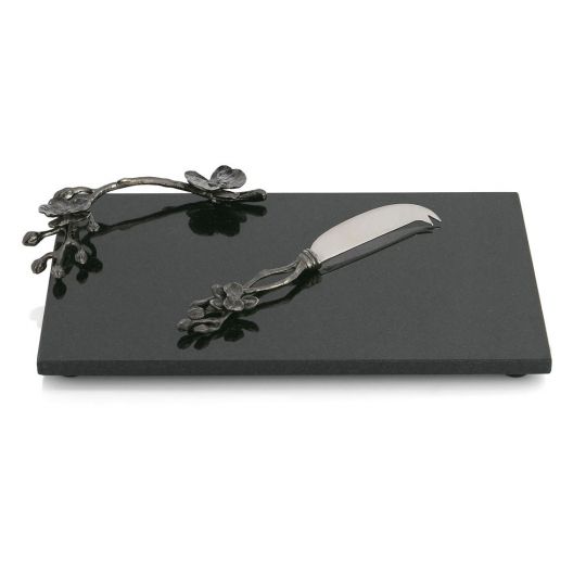 Michael Aram Black Orchid Small Cheese Board & Knife