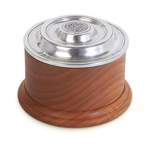 Match Pewter Wood Salt Cellar
