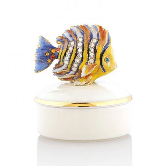 Jay Strongwater Finley Fish Round Box