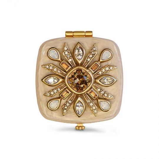 Jay Strongwater Schuyler Maltese Bejeweled Compact