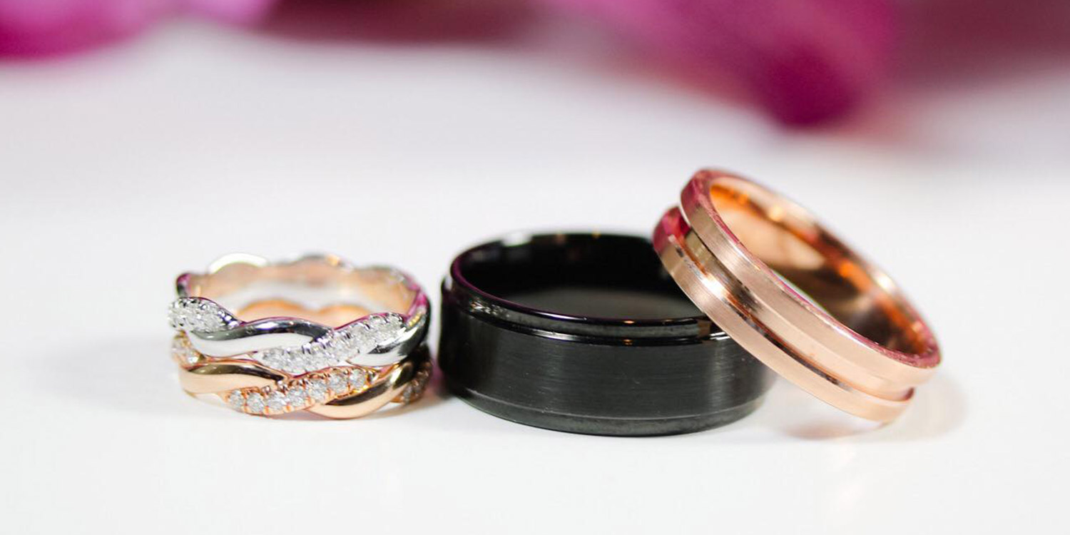 women's and men's anniversary bands