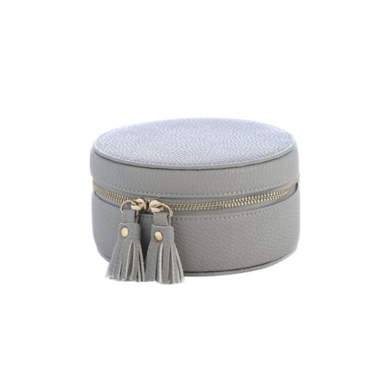 Shiraleah Gigi Round Jewelry Box, Grey