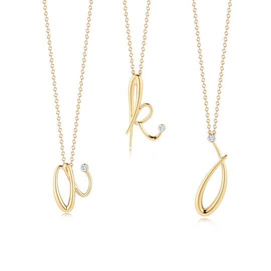 kwiat gold initial pendant necklace