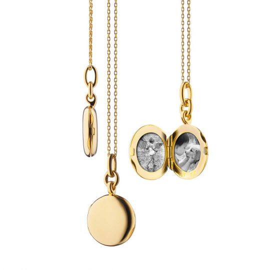 yellow gold slim locket