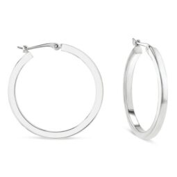 white gold hoop earrings