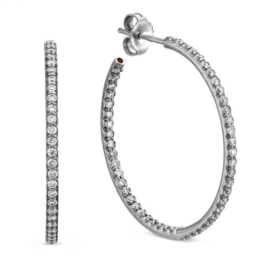 roberto coin perfect diamond hoop earrings