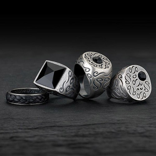 mens black rings