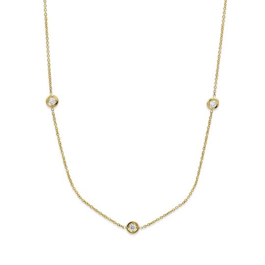 roberto coin yellow gold diamonds by the inch necklace