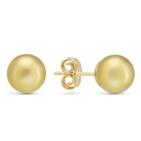 yellow gold ball stud earrings