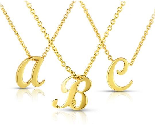 roberto coin yellow gold initial pendant