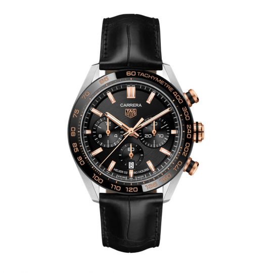 tag-heuer-watch-black-rose-gold-dial-1TGHR0990A tag heuer black and rose gold dial watch