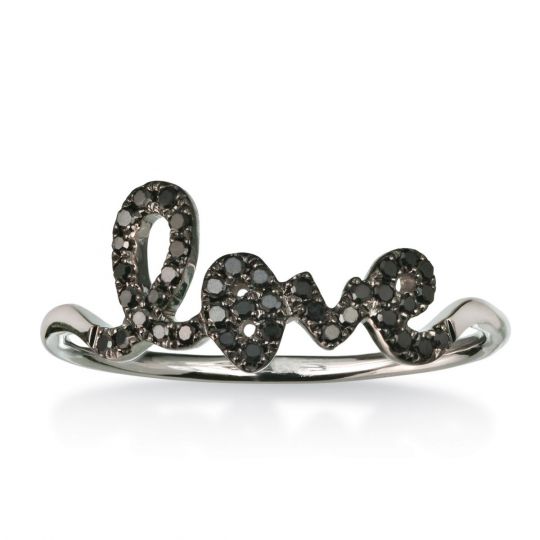 black diamond love ring