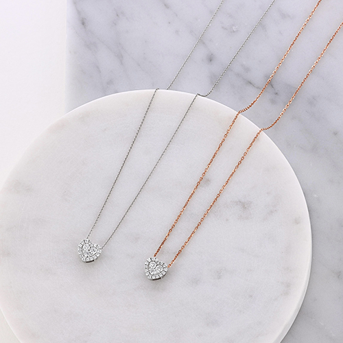 dainty diamond heart necklaces