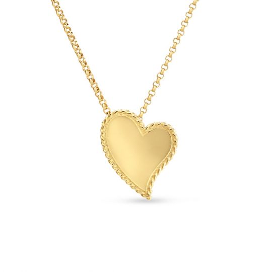 yellow gold heart pendant necklace