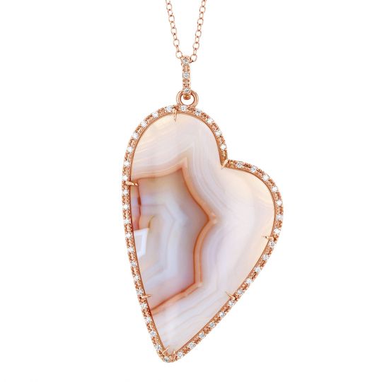heart shaped agate pendant