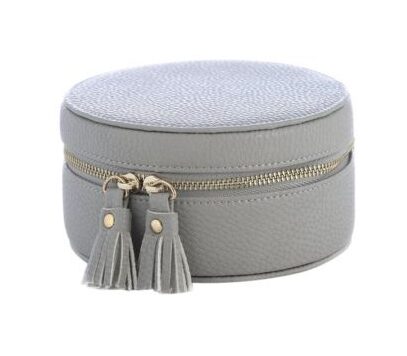 round-jewelry-box-6BOXS0440 gray round jewelry box
