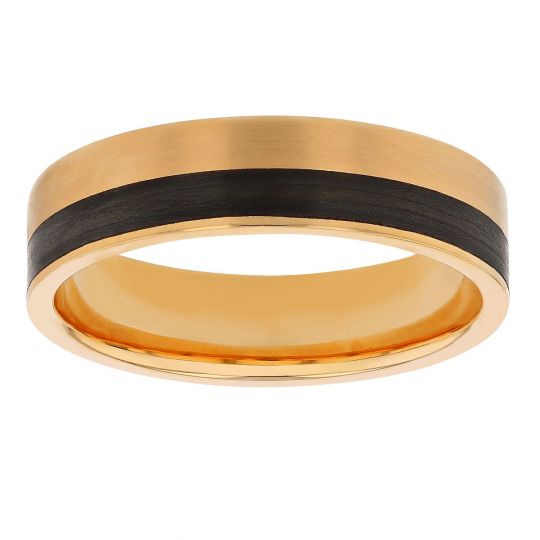 roses gold and black carbon fiber wedding band