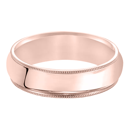 rose gold milgrain edge wedding band