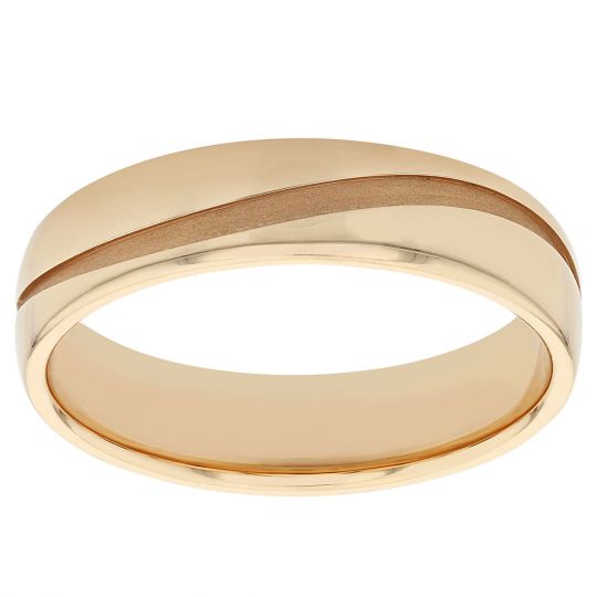 rose gold wedding band with matte groove