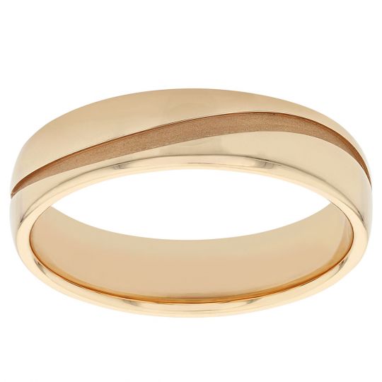 rose gold wedding band with matte groove