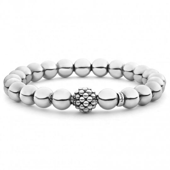 silver-beaded-bracelet Sterling silver beaded bracelet