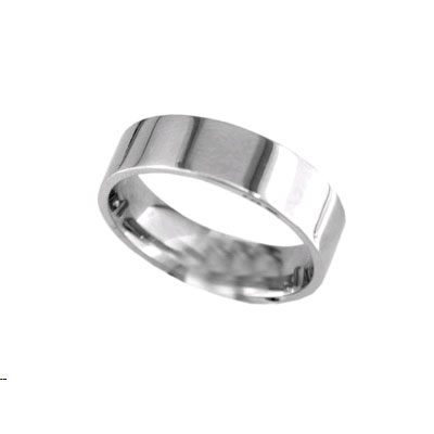 white gold flat wedding band