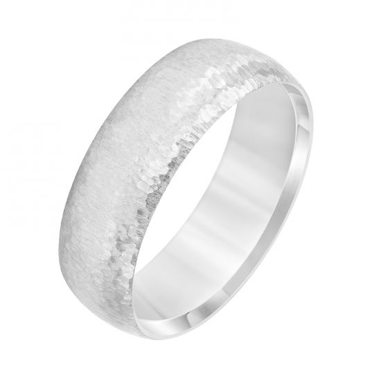 white gold hammered wedding band