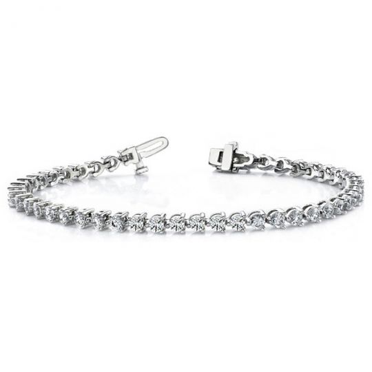 white gold diamond tennis bracelet with box clasp