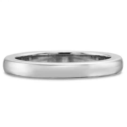 white gold petite flush wedding band