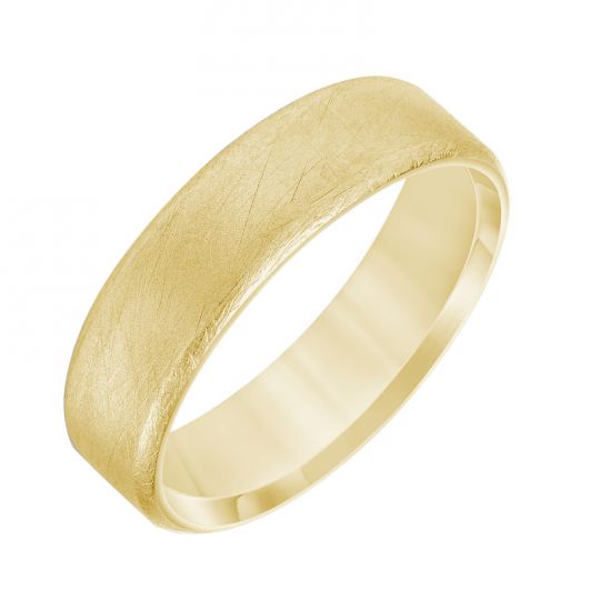 yellow gold satin finish wedding band