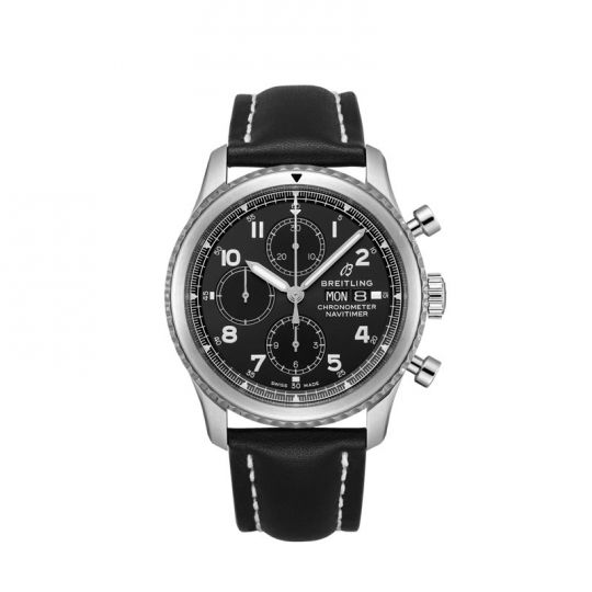 breitling navitmer watch with black band