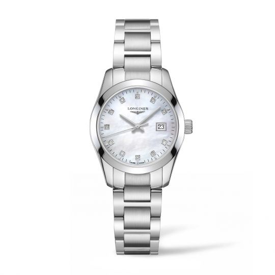 longines conquest mother of pearl watch