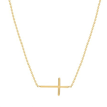 yellow gold cross necklace