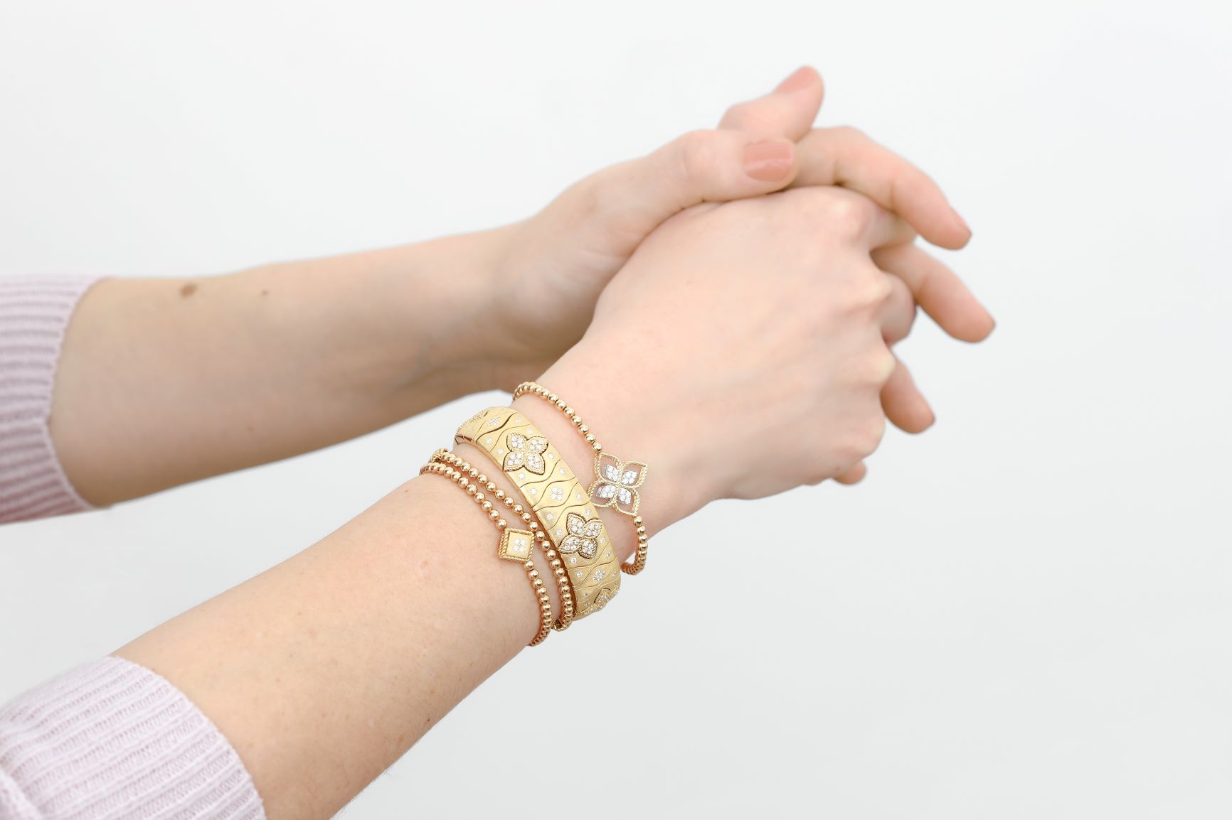 Roberto Coin Yellow Gold Bracelet Stack