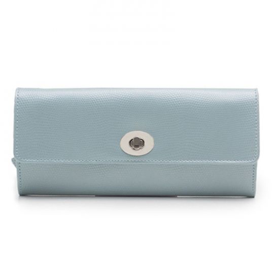 blue jewelry roll case