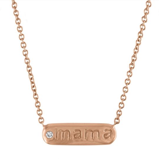 rose gold mama engraved necklace