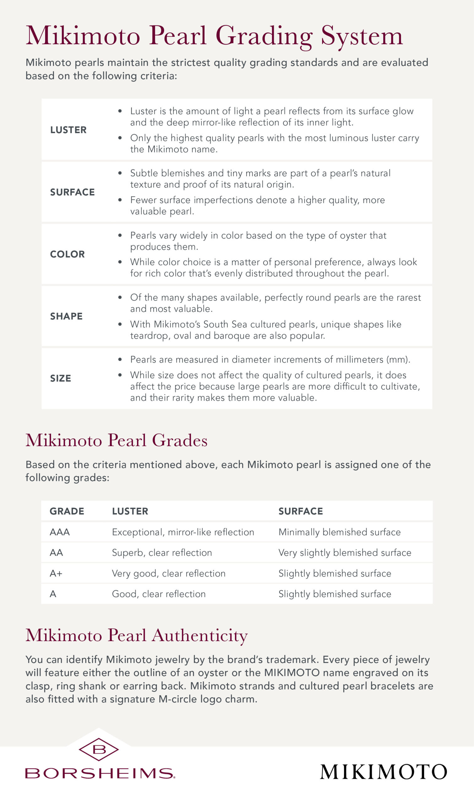 mikimoto pearl grading scale