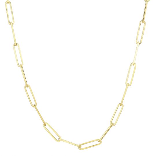 yellow gold paperclip chain