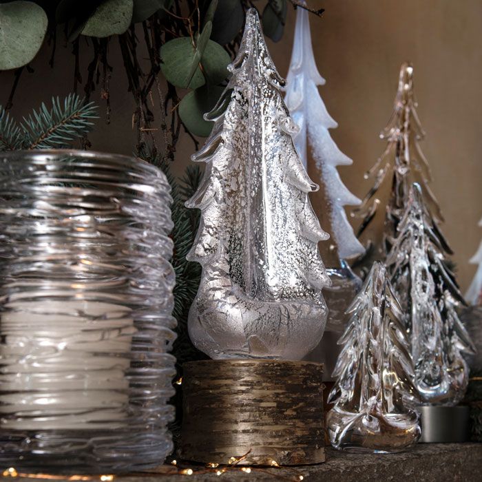 Simon Pearce Silver Leaf Evergreen